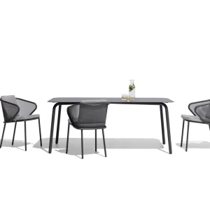 Actieprijs Todus Condor tuintafel Design tafelblad HPL Wit 310 Design B 160 x 90 cm / H 74 cm met HPL tafelblad Kleur tafelframe Antraciet 145