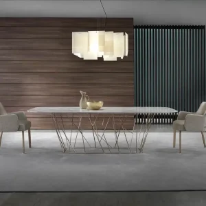 Weekendaanbieding Marelli Twig marmeren eettafel B 240 x 120 / H 74 cm Carrara marmer Wit Kleur Frame Zwart Mat RAL9017 zonder impregnatie