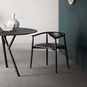 Voordeelprijs Novamobili Rose stoel Kleurvariant Mat lichtgrijs frame - 330 Grigio (vergelijkbaar met RAL7035) Rieten zitting Grafietgrijs