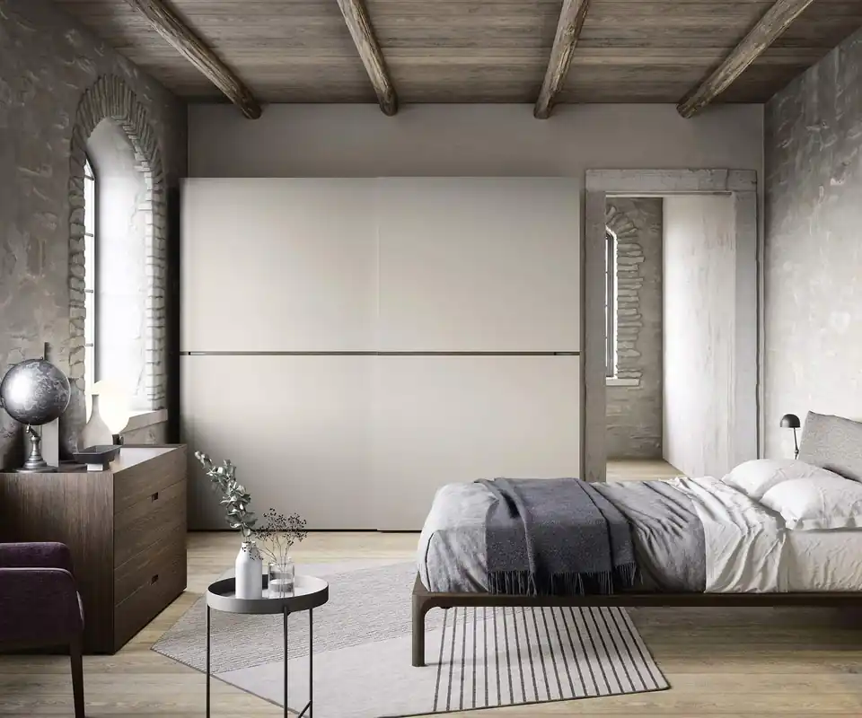 Aanbieding Novamobili Kledingkast Midden schuifdeuren Kleur greeplijst Noten - Noce Canaletto Kleur afwerking romp en deuren Zwart mat gelakt - 318 Nero Grafit (vergelijkbaar met RAL9017) Kasthoogte 258 cm Kastbreedte B 242,5 cm - 2 schuifdeuren