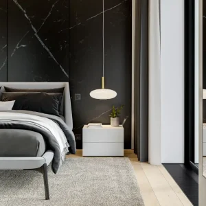 Aanbieding Novamobili Easy nachtkastje 2 laden Uitvoering met pootjes Breedte B 64 cm Afwerking Mat - 300 Wit (Bianco, vergelijkbaar met RAL9016) Draadloze Qi oplaadfunctie Met Qi - positie in het midden
