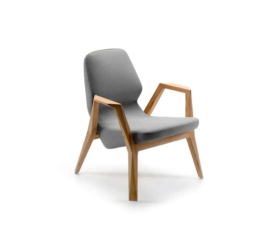 Lage Prijs Prostoria Oblique fauteuil met armleuningen Hoes Atlas 111