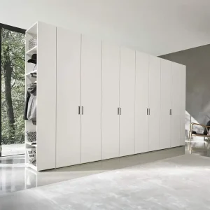 Aanbieding Livitalia Kledingkast Liscia draaideuren Breedte B 102,5 cm 2 deuren Kleur romp & voorkant Beton spatel look Hoogte H 255,6 cm LED verlichting met sensor met LED verlichting
