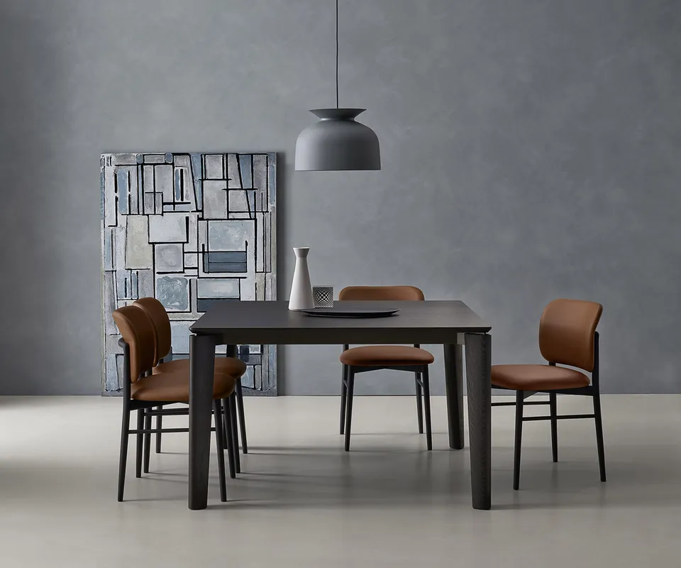 Livitalia Eettafel Desco uitschuifbaar Uitvoering Tafelrand 12 mm rond B 160 x 95 cm / H 74,2 cm uitschuifbaar tot B 210 cm Keramiek grijs Speciale Aanbieding