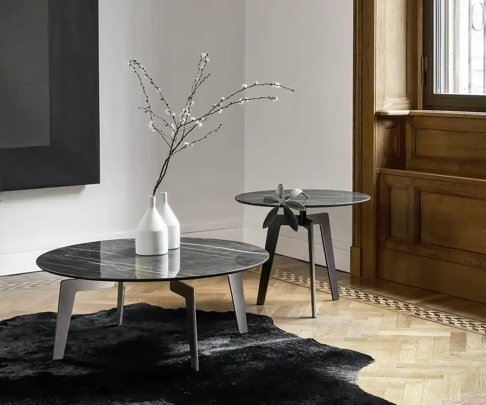 Livitalia Bijzettafel Lotus Uitvoering D 51,5 cm / H 44 cm (alleen metalen tafelblad mogelijk) Kleur frame Metallic brons Kleur tafelblad Metallic koper (alleen D 51,5 cm) Betaalbaar