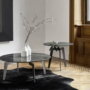 Beperkt Aanbod Livitalia Bijzettafel Lotus Uitvoering D 51,5 cm / H 44 cm (alleen metalen tafelblad mogelijk) Kleur frame Metallic goud Kleur tafelblad Metallic brons (alleen D 51,5 cm)