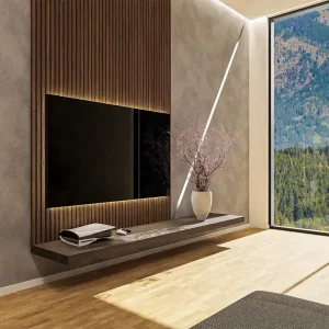 Livitalia Wandplank breedte B 180 cm kleur afwerking mat kleur lichtgrijs (vergelijkbaar met RAL7044) diepte D 33 cm Hete Deal