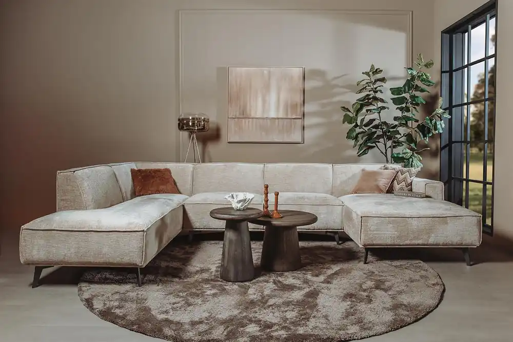 Leeds Ottoman L - 2,5 - Chaise R - Touch 102 Beige - Leeds Betaalbaar