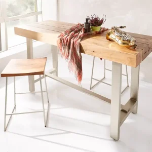 Bartafel Blokk 165x60 cm natuur acacia metaalframe Beperkt Aanbod