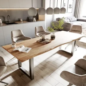 Eettafel Edge 260x100 acacia natuur roestvrijstaal breed Laatste Versie