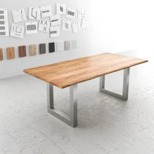 Aanbieding Eettafel Edge 200x100 acacia natuur roestvrijstaal breed
