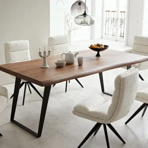 Eettafel Edge 200x100 XL acacia bruin metaal schuin Beste Prijs