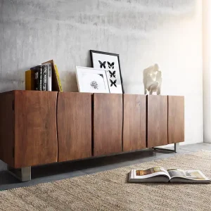 Aanbieding Dressoir Live-Edge 220 cm acacia bruin massief 6 deuren