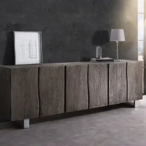 Bestel Nu Dressoir Live-Edge 220 cm massief acacia platina 6 deuren