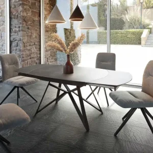 Eettafel Carlow 130/200x95 cm keramisch grijs metaal uitschuifbaar Nu Kopen