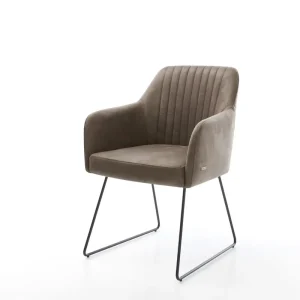 Shop Nu Eetkamerstoel Greg-Flex microvelours taupe vintage slipframe zwart pocketveer kern