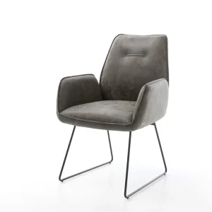 Weekendaanbieding Eetkamerstoel Zoa-Flex microvelours grijs antiek slipframe zwart pocketveer kern