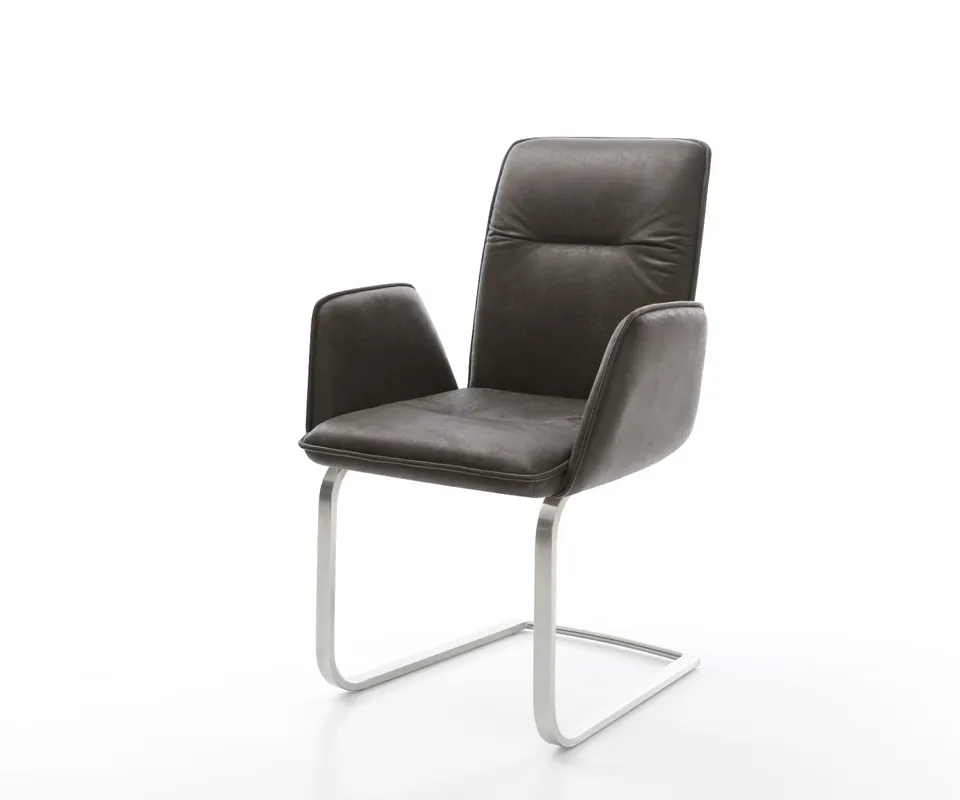 Sledemodel Vinja-Flex microvelours antraciet vintage sledemodel vlak roestvrij staal Speciale Aanbieding