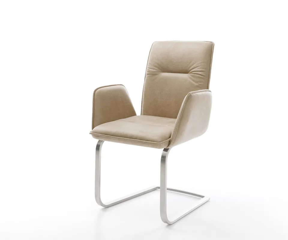 Bestel Nu Sledemodel Vinja-Flex microvelours beige vintage sledemodel vlak roestvrij staal