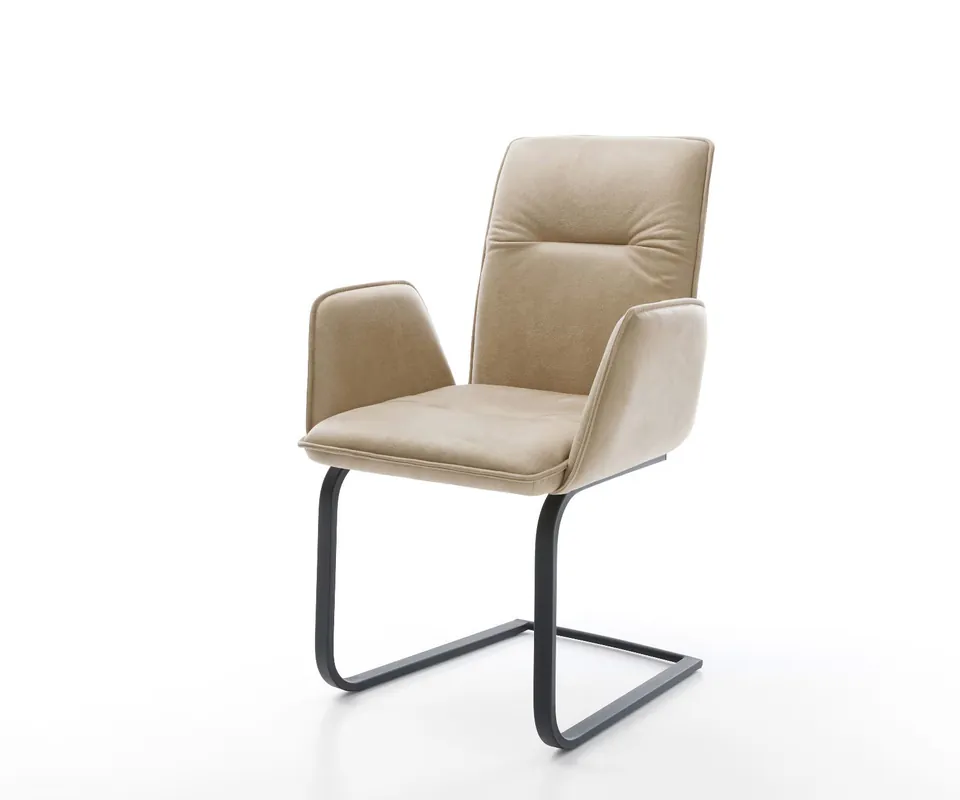 Rechtstreeks Van De Fabrikant Sledemodel Vinja-Flex microvelours beige vintage sledemodel vlak zwart
