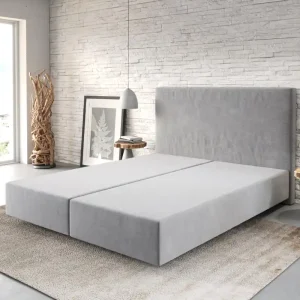 Beperkt Aanbod Boxspring frame Dream-Well 160x200 cm Grijs Mikrofaser
