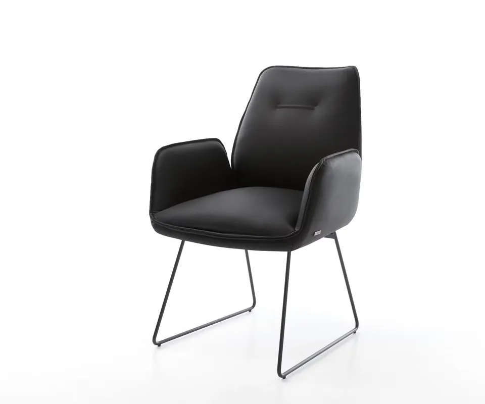 Exclusieve Aanbieding Eetkamerstoel Zoa-Flex echt leer zwart slipframe zwart pocketveer kern