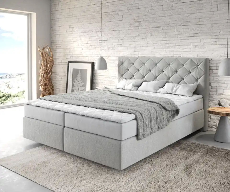 Boxspringbed Dream-Great 160x200 microvezel zilvergijs Superprijs