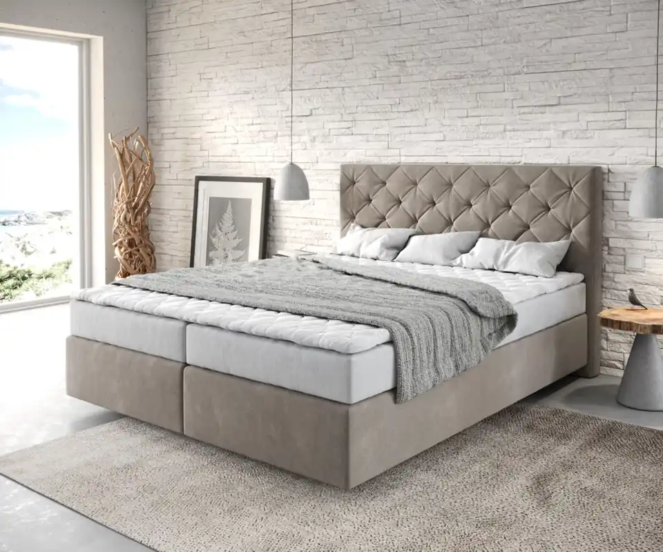Hete Deal Boxspringbed Dream-Great 160x200 microvezel Beige
