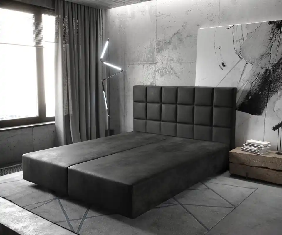 Voordeelprijs Boxspring-frame Dream-Fine 180x200 microvezel antraciet Vintage