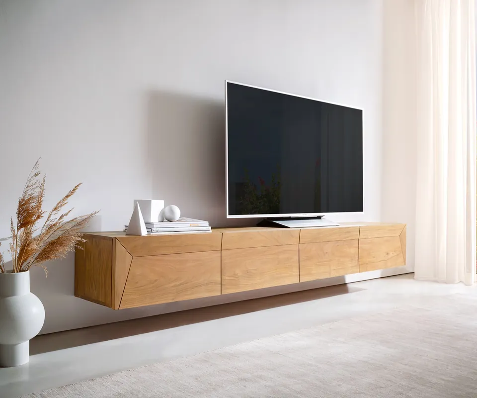 Op = Op Tv-meubel Kayu 220 cm acacia natuur 4 deuren zwevend