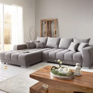 Alleen Vandaag Hoekbank Josea 300x220 cm microvezel steengrijs Recamiere links