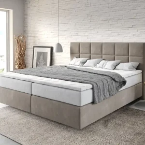 Weekendaanbieding Boxspringbed Dream-Fine 180x200 cm Microvezel Beige met TFK Matras en Visco Topper
