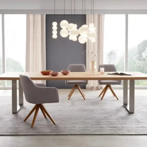 Eettafel Edge 300x100 eiken natuur roestvrij staal smal Laatste Versie