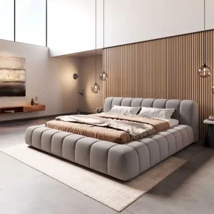 Bedframe Cutio 180x200 cm microvezel grijs Nieuw