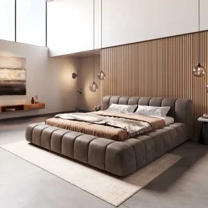Bedframe Cutio 180x200 cm microvezel taupe vintage Gecertificeerd