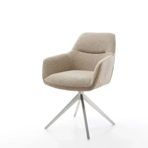 Aanbieding Draaistoel Pejo-Flex materiaalmix mud kruisframe breed roestvrij staal 360° draaibaar pocketveer kern