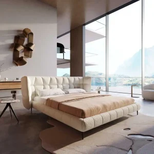 Bedframe Capujo 180x200 cm Bouclé crèmewit Alleen Vandaag