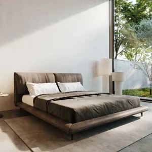 Bedframe Cusino 180x200 cm microvezel taupe vintage Direct Verzonden