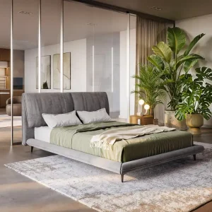 Bedframe Cusino 140x200 cm microvezel grijs Alleen Vandaag
