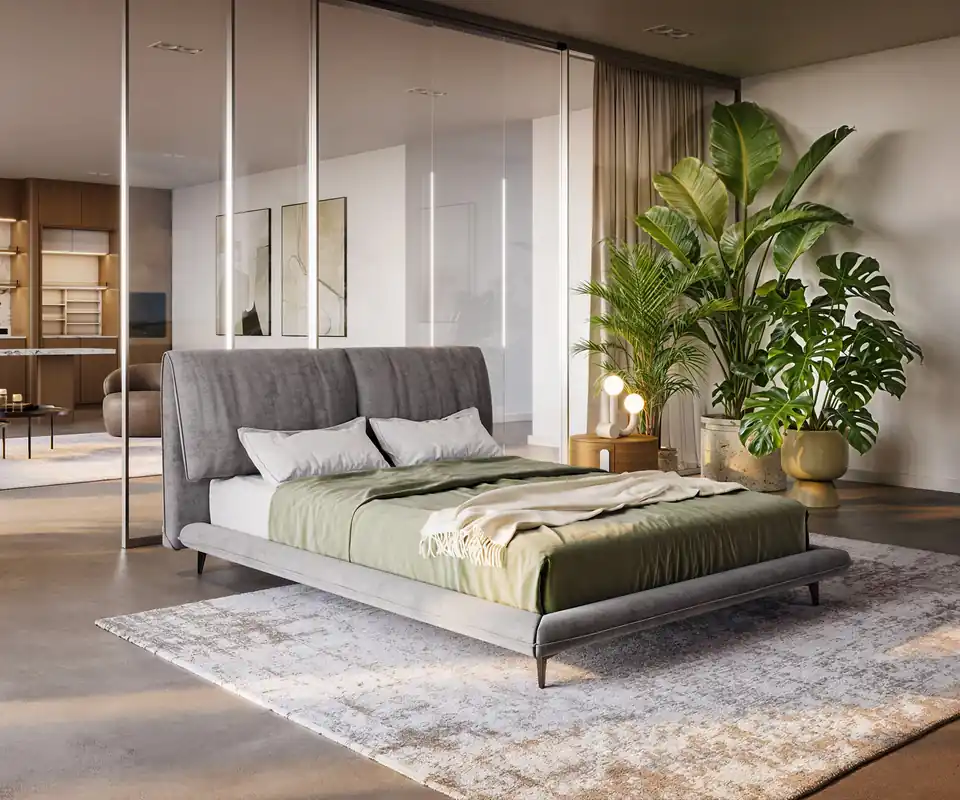 Bedframe Cusino 140x200 cm microvezel grijs Alleen Vandaag
