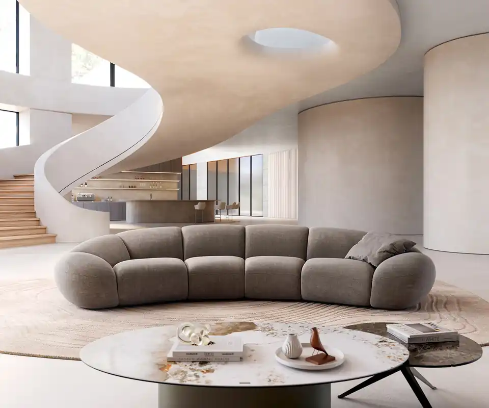 Dagaanbieding Big-sofa Lunna 360x175 cm platbinding bruin 2 kussens