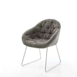 Eetkamerstoel Gaio-Flex bouclé zacht mud slipframe roestvrij staal Superprijs