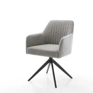 Bestel Nu Draaistoel Greg-Flex zachte stof met structuur grijs kruisframe breed zwart 360° draaibaar rocker-functie pocketveer kern