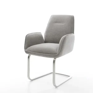 Aanbieding Sledemodel Zoa-Flex zachte stof met structuur grijs sledemodel vlak roestvrij staal pocketveer kern Direct verzendklaar