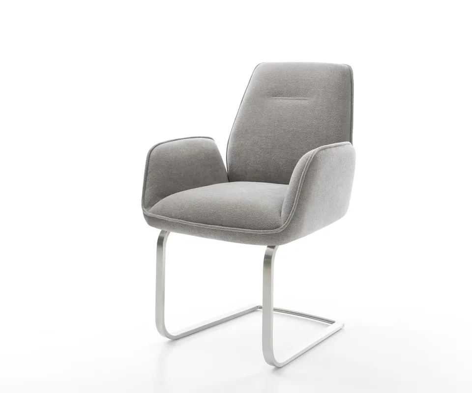 Aanbieding Sledemodel Zoa-Flex zachte stof met structuur grijs sledemodel vlak roestvrij staal pocketveer kern Direct verzendklaar