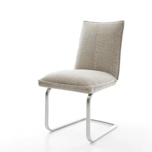 Aanbieding Sledemodel Lelio-Flex geweven stof beige sledemodel vlak roestvrij staal pocketveer kern Direct verzendklaar