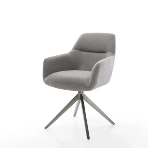Alleen Vandaag Draaistoel Pejo-Flex zachte stof met structuur grijs kruisframe breed grafiet 360° draaibaar rocker-functie pocketveer kern Direct verzendklaar