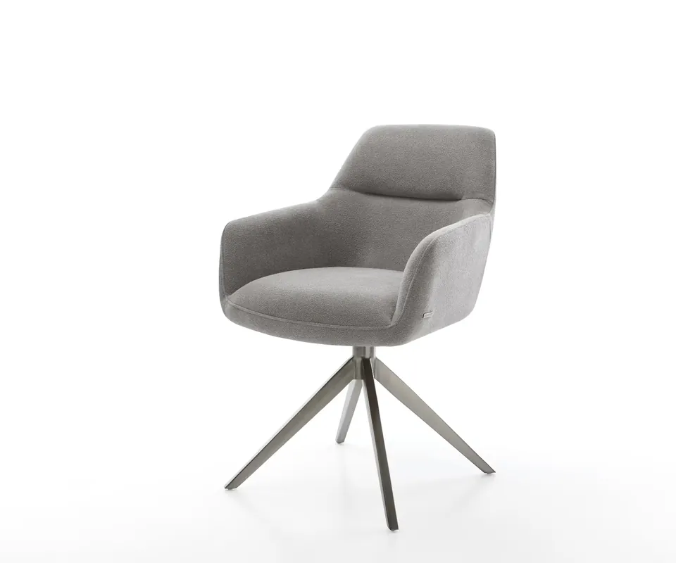 Alleen Vandaag Draaistoel Pejo-Flex zachte stof met structuur grijs kruisframe breed grafiet 360° draaibaar rocker-functie pocketveer kern Direct verzendklaar