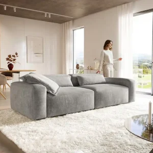 Alleen Vandaag Grote bank Freestyle Pure 280x110 cm Structuurstof zacht grijs Beschikbaar van 25-09-2026