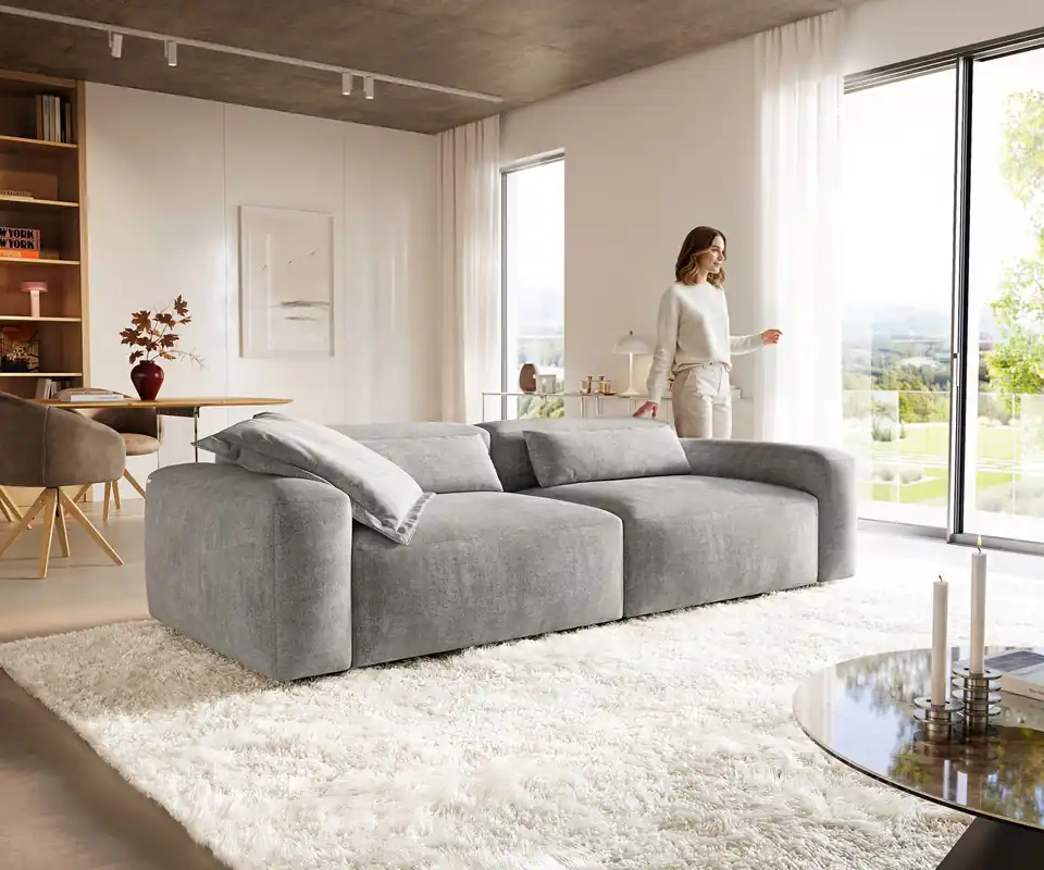 Alleen Vandaag Grote bank Freestyle Pure 280x110 cm Structuurstof zacht grijs Beschikbaar van 25-09-2026
